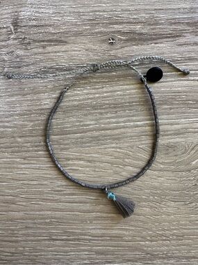 PURA VIDA Gray Seed Bead Tassel Bracelet